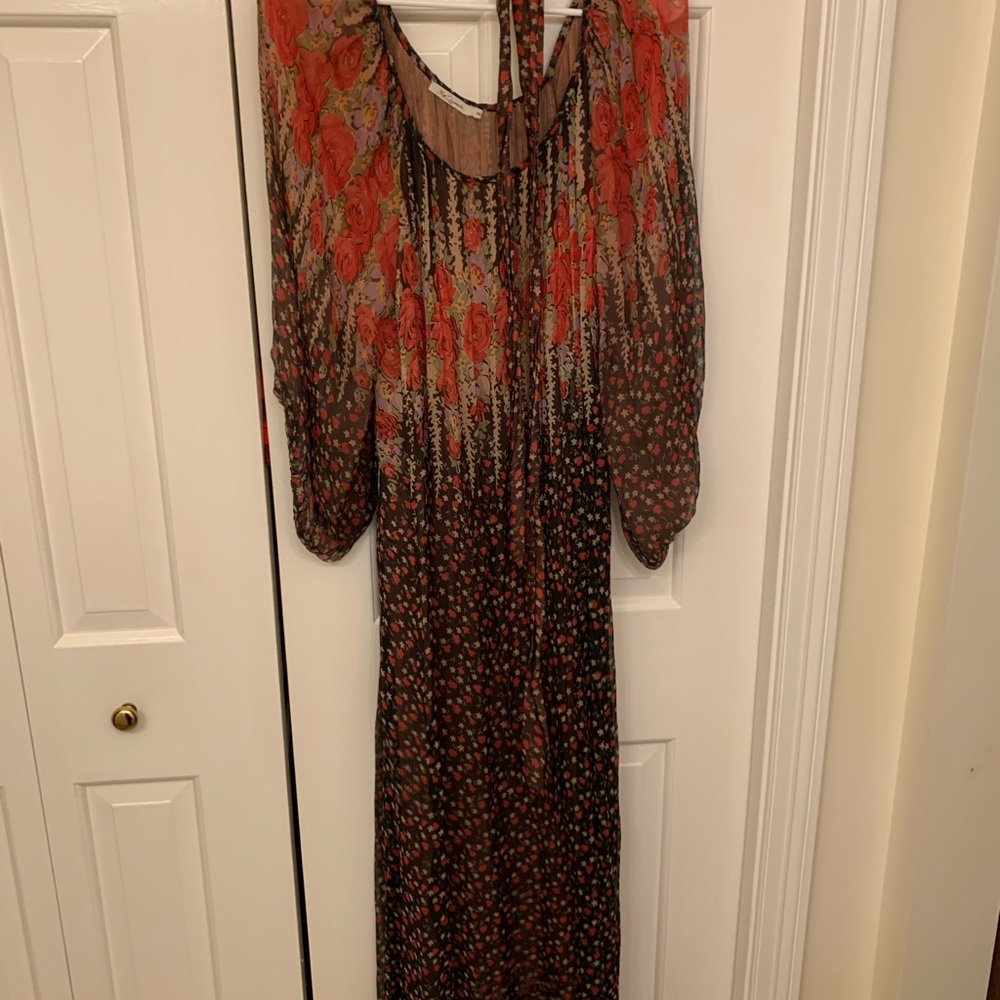 Mes Demoiselles chiffon floral maxi dress